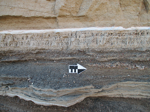 Photo of sediment layers.